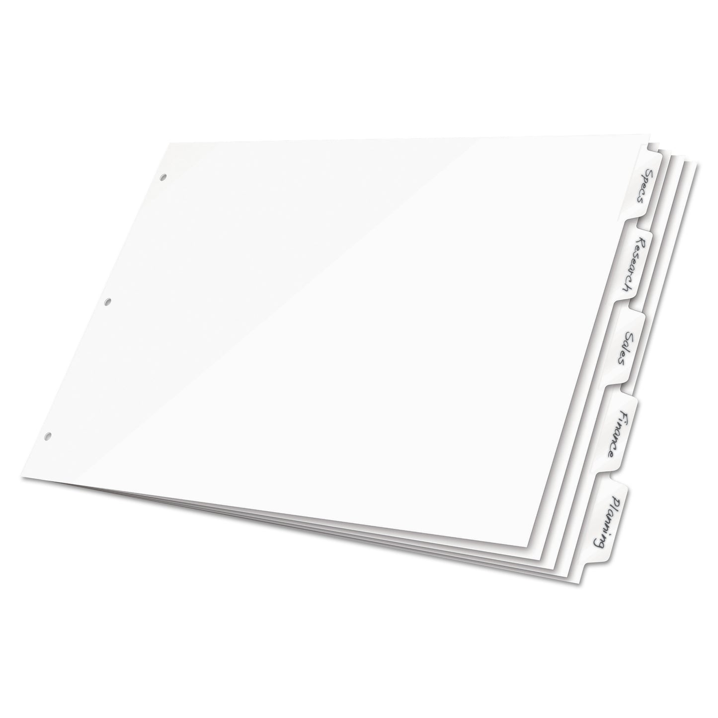 Cardinal Write 'n Erase Tabloid Index Dividers, 8-Tab, 11 x 17, White, 1 Set (84271)
