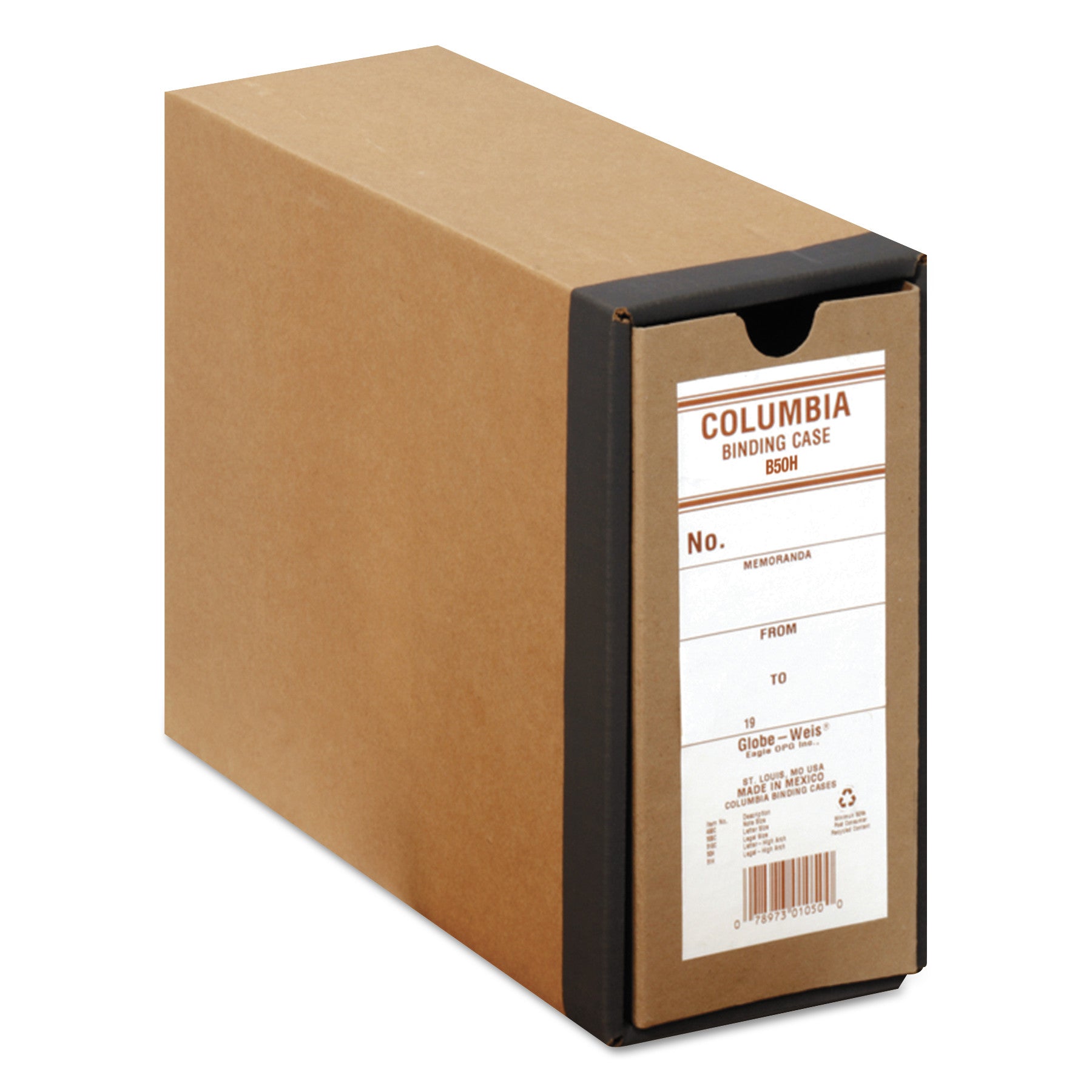 Globe-Weis COLUMBIA Recycled Binding Cases, 2 Rings, 3.13" Capacity, 11 x 8.5, Kraft (B50H)