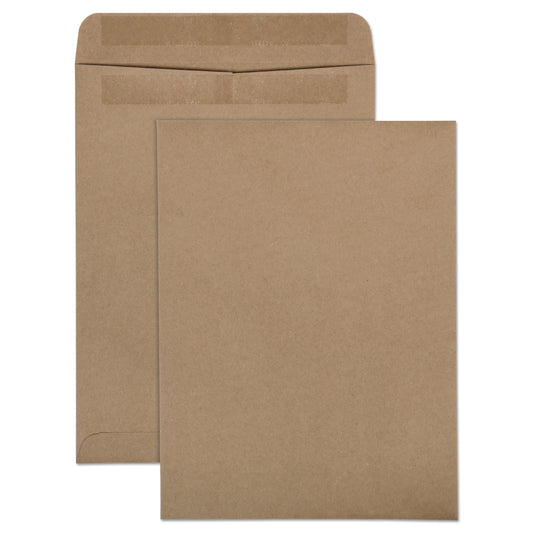 Quality Park Recycled Brown Kraft Redi-Seal Envelope, #10 1/2, Cheese Blade Flap, Redi-Seal Adhesive Closure, 9 x 12, Brown Kraft, 100/Box (43511)