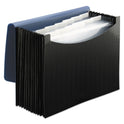 Smead 12-Pocket Poly Expanding File, 0.88" Expansion, 12 Sections, Cord/Hook Closure, 1/6-Cut Tabs, Letter Size, Black/Blue (70863)