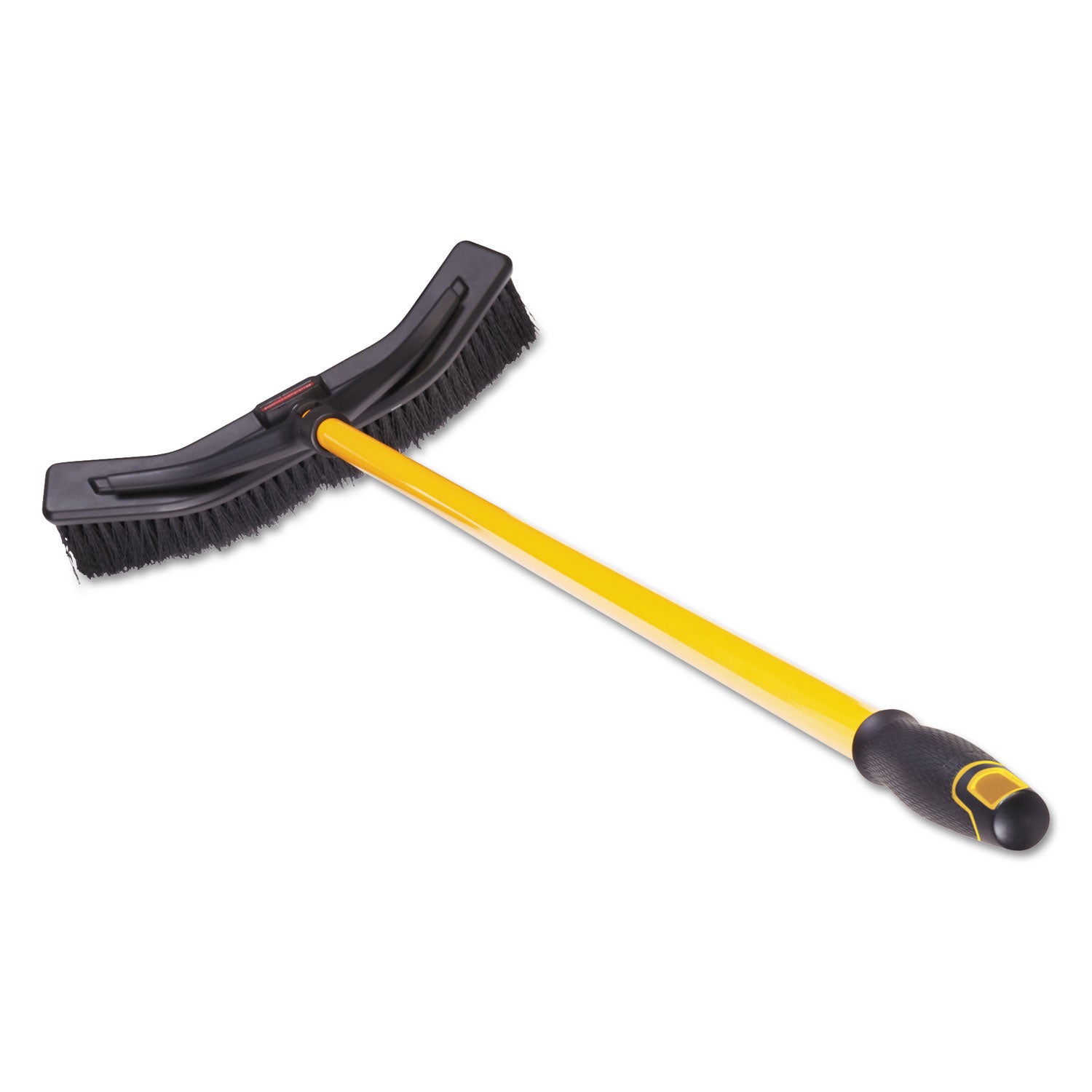 Rubbermaid Commercial Maximizer Push-to-Center Broom, Poly Bristles, 18 x 58.13, Steel Handle, Yellow/Black (2018727)