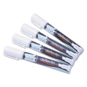 Deflecto Wet Erase Markers, Medium Chisel Tip, White, 4/Pack (SMA510V4WT)