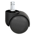 Alera Dual Wheel Hooded Casters, Grip Ring Type B Stem, 1.5" Hard Nylon Wheel, Matte Black, 5/Set (CASTERHT1)