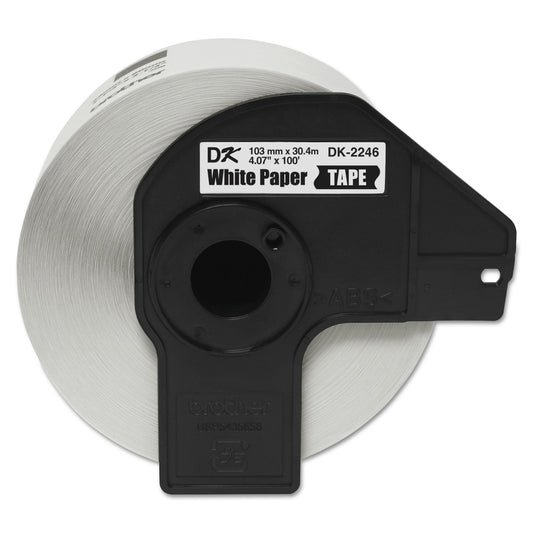 Brother DK2246 Label Tape, 4.07" x 100 ft, Black on White