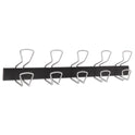 Alba Wall-Mount Coat Hooks, 29.92 x 2.95 x 6.45, Metal, Silver, 22 lb Capacity (PMPRO5M)