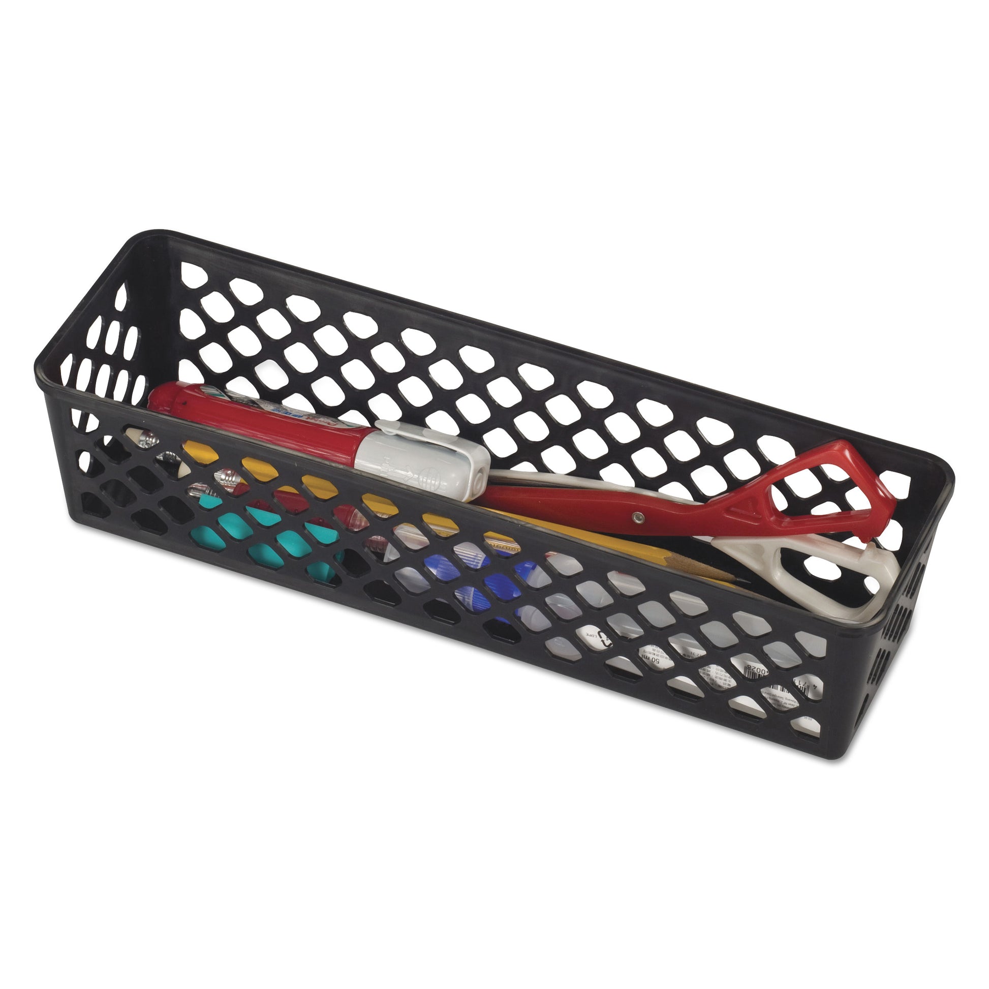 Officemate Recycled Supply Basket, Plastic, 10.13 x 3.06 x 2.38, Black, 3/Pack (26200)