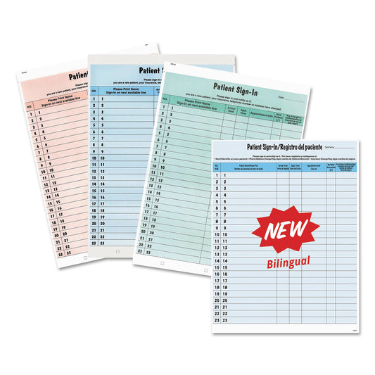 Tabbies HIPAA Labels, Patient Sign-In, 8.5 x 11, Blue, 23/Sheet, 125 Sheets/Pack (14541)