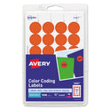 Avery Printable Self-Adhesive Removable Color-Coding Labels, 0.75" dia, Neon Red, 24/Sheet, 42 Sheets/Pack, (5467) (05467)