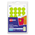 Avery Printable Self-Adhesive Removable Color-Coding Labels, 0.75" dia, Neon Yellow, 24/Sheet, 42 Sheets/Pack, (5470) (05470)