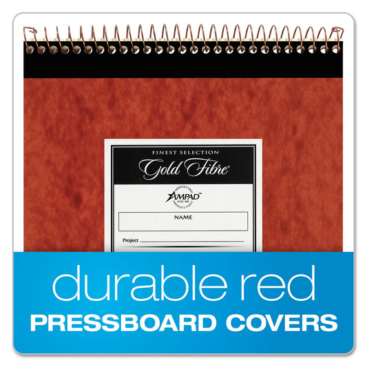 Ampad Gold Fibre Retro Wirebound Writing Pads, Wide/Legal and Quadrille Rule, Red Cover, 70 White 8.5 x 11.75 Sheets (20008R)