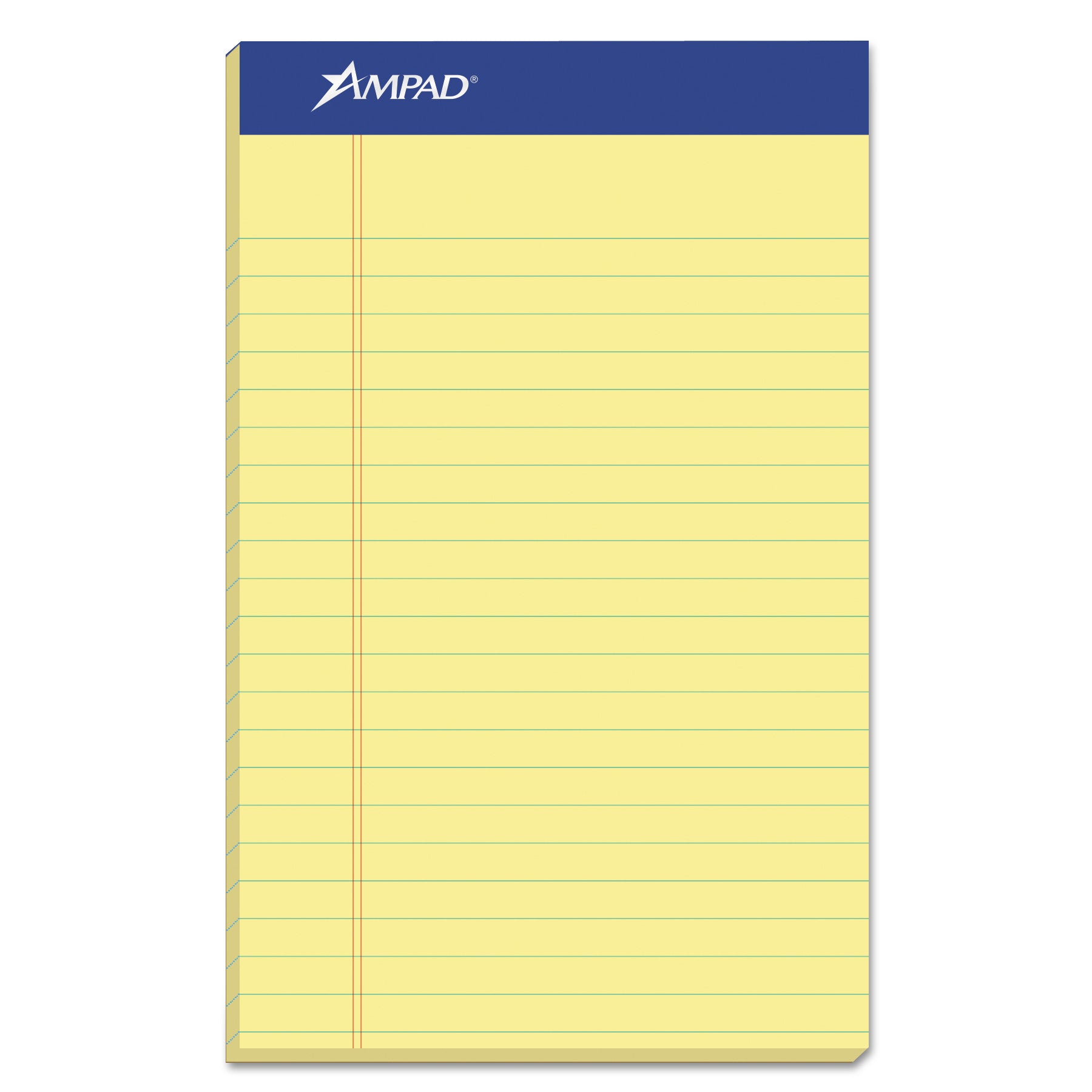 Ampad Perforated Writing Pads, Narrow Rule, 50 Canary-Yellow 5 x 8 Sheets, Dozen (20204)