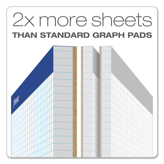 Ampad Quad Double Sheet Pad, Quadrille Rule (4 sq/in), 100 White 8.5 x 11.75 Sheets (20210)