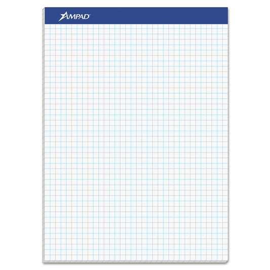 Ampad Quad Double Sheet Pad, Quadrille Rule (4 sq/in), 100 White 8.5 x 11.75 Sheets (20210)