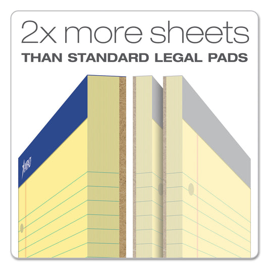 Ampad Double Sheet Pads, Wide/Legal Rule, 100 Canary-Yellow 8.5 x 11.75 Sheets (20243)