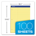 Ampad Double Sheet Pads, Pitman Rule Variation (Offset Dividing Line - 3" Left), 100 Canary-Yellow 8.5 x 11.75 Sheets (20245)