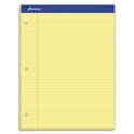Ampad Double Sheet Pads, Wide/Legal Rule, 100 Canary-Yellow 8.5 x 11.75 Sheets (20243)
