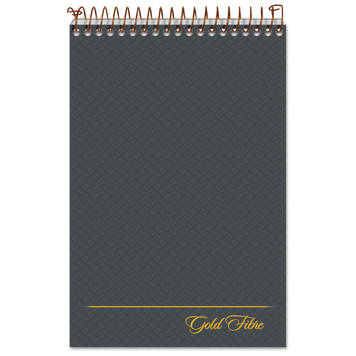 Ampad Gold Fibre Steno Pads, Gregg Rule, Designer Diamond Pattern Gray/Gold Cover, 100 White 6 x 9 Sheets (20808)