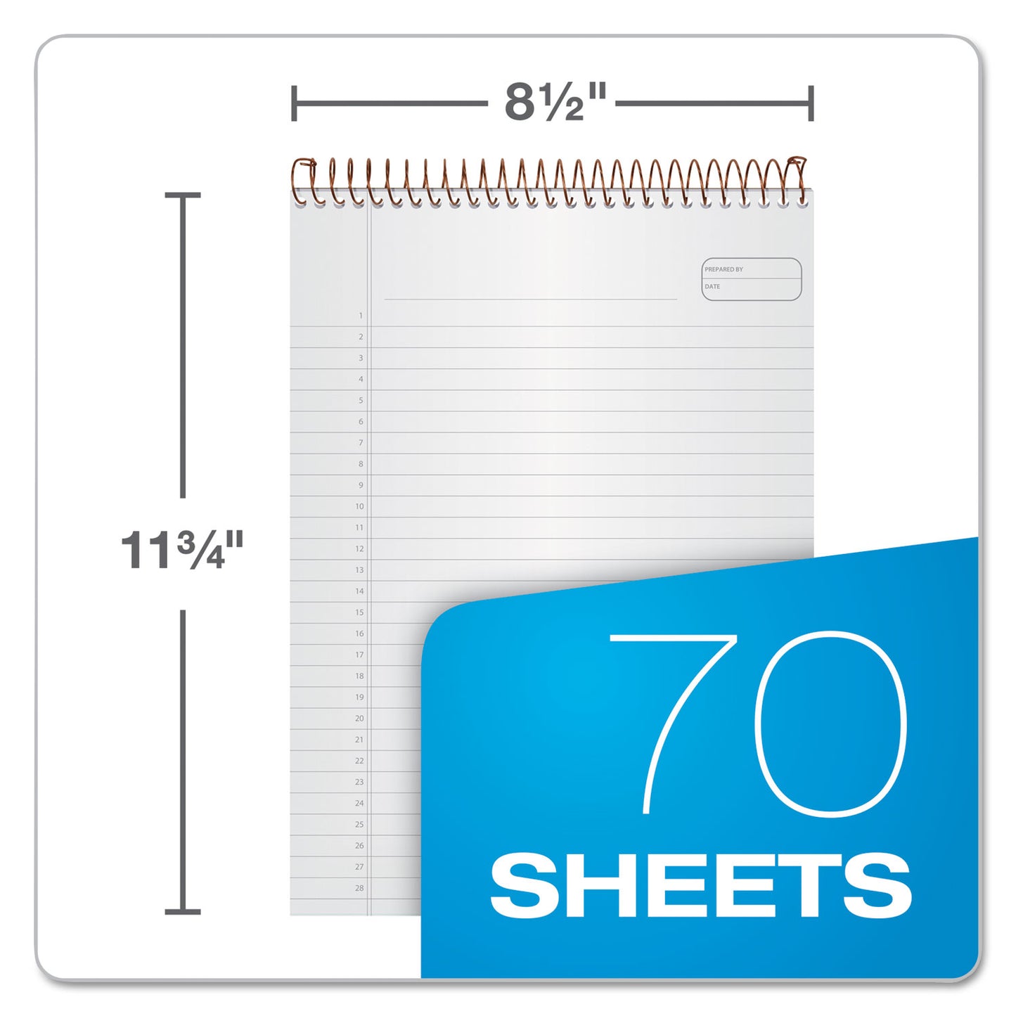 Ampad Gold Fibre Wirebound Project Notes Pad, Project-Management Format, Gray Cover, 70 White 8.5 x 11.75 Sheets (20813)