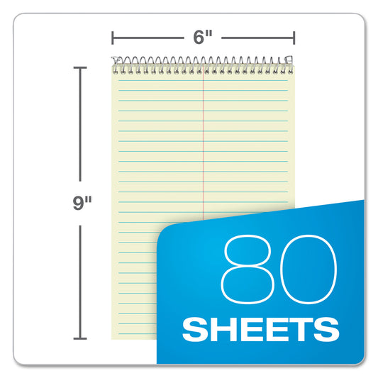 Ampad Steno Pads, Gregg Rule, Green Cover, 80 Green-Tint 6 x 9 Sheets, 6/Pack (25278)