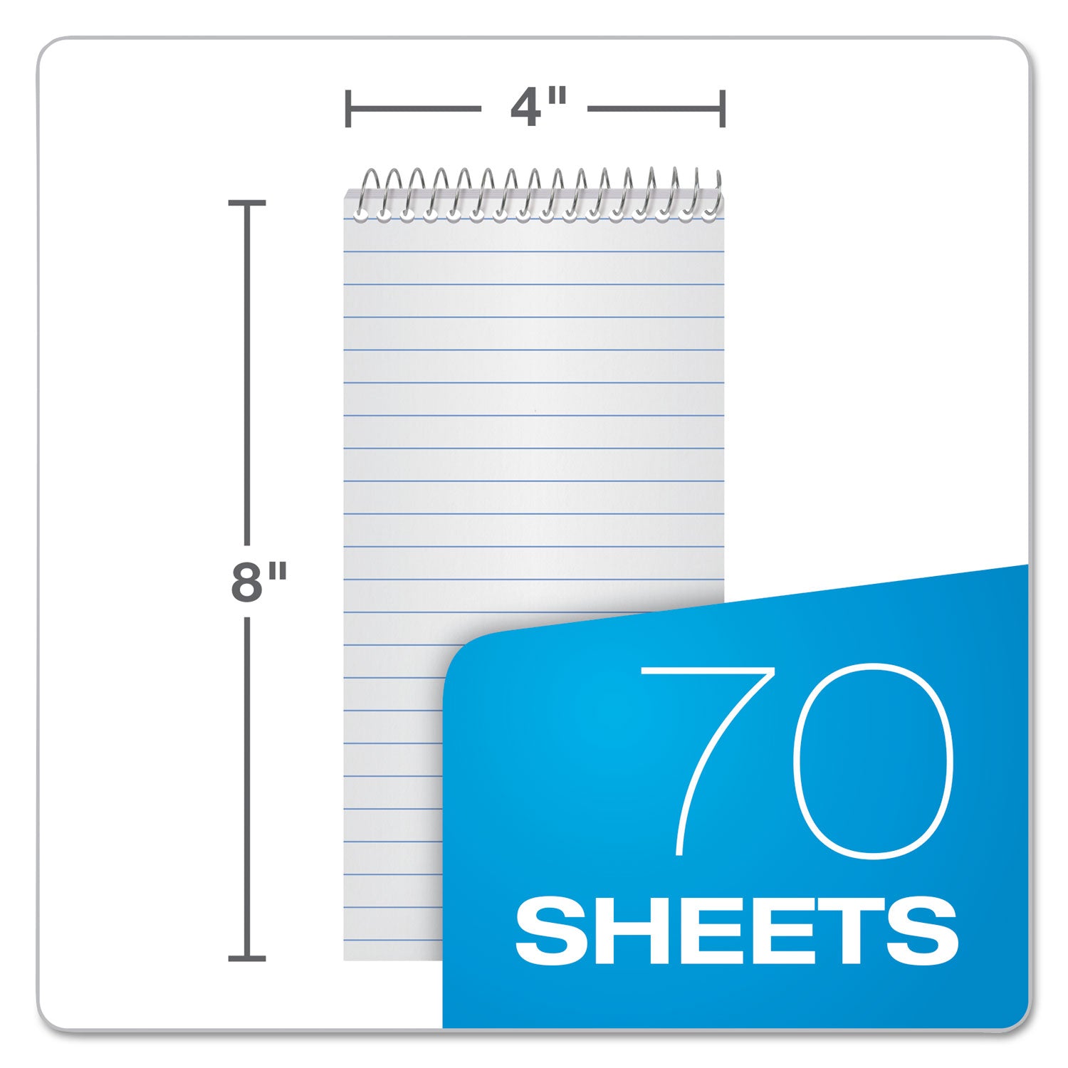 Earthwise by Ampad Recycled Reporter's Notepad, Gregg Rule, White Cover, 70 White 4 x 8 Sheets (25280)