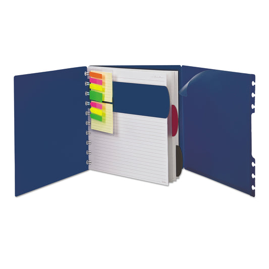 Ampad Versa Crossover Notebook, 3-Subject, Wide/Legal Rule, Navy Cover, (60) 11 x 8.5 Sheets (25634)