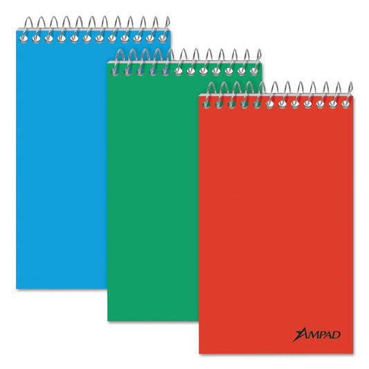 Ampad Memo Pads, Narrow Rule, Assorted Cover Colors, 60 White 3 x 5 Sheets, 3/Pack (45093)