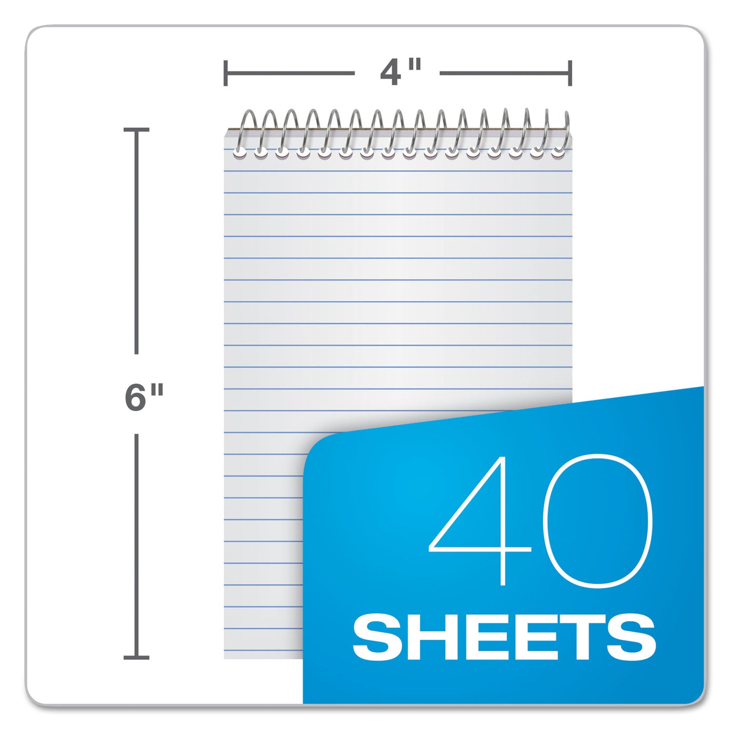 Ampad Memo Pads, Narrow Rule, Assorted Cover Colors, 40 White 4 x 6 Sheets, 3/Pack (45094)