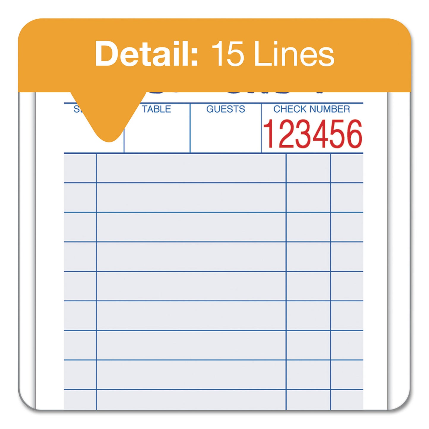 Adams Guest Check Pad, Two-Part Carbonless, 6.38 x 3.38, 50 Forms Total (10450SW)