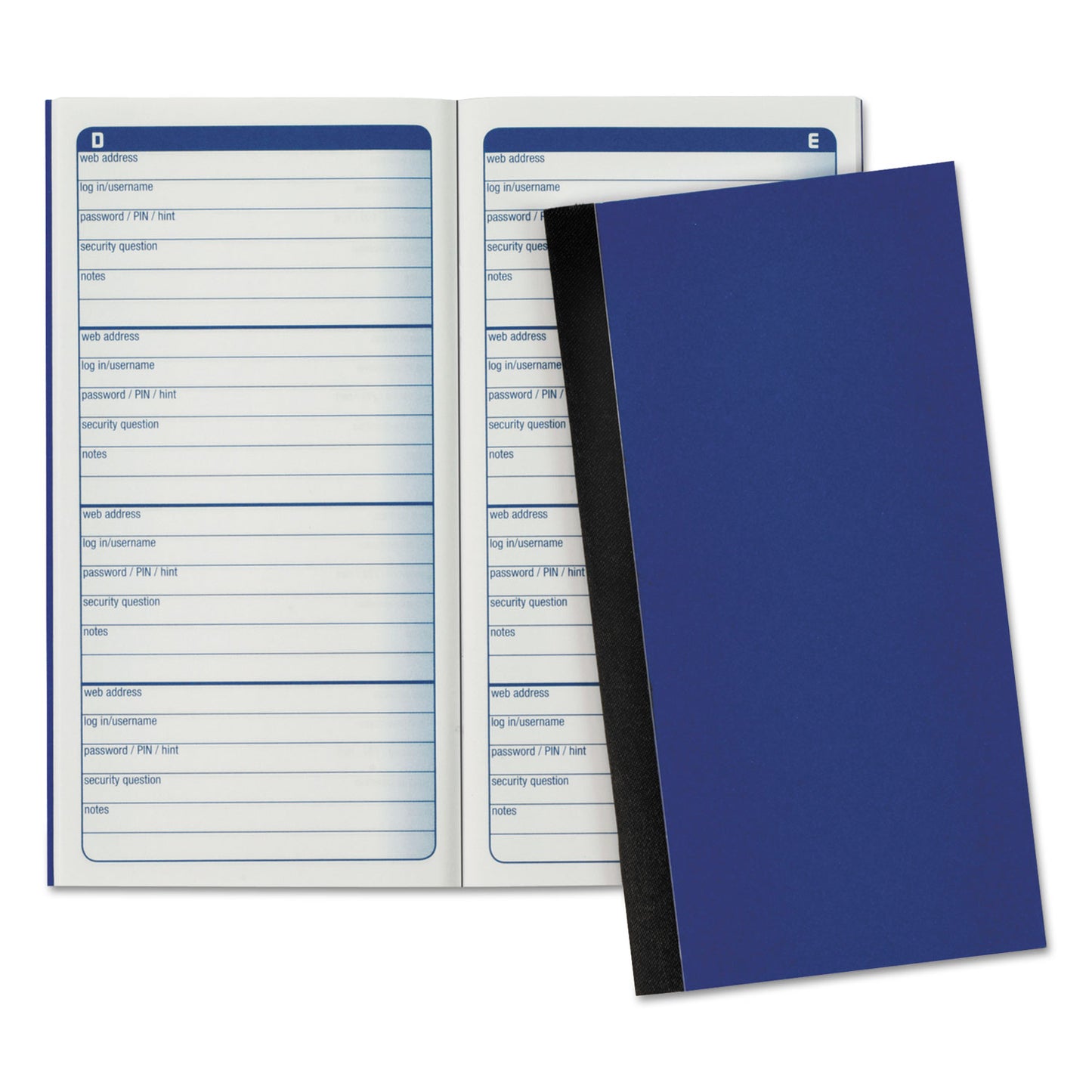 Adams Password Journal, One-Part (No Copies), 3 x 1.5, 4 Forms/Sheet, 192 Forms Total (APJ99)