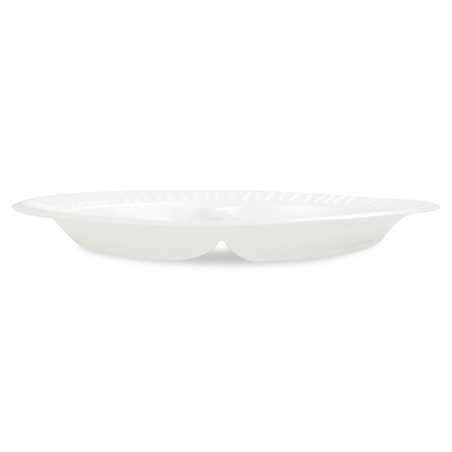 Dart Concorde Foam Plate, 3-Compartment Plate, 10.25" dia, White, 125/Pack, 4 Packs/Carton (10CPWCR)