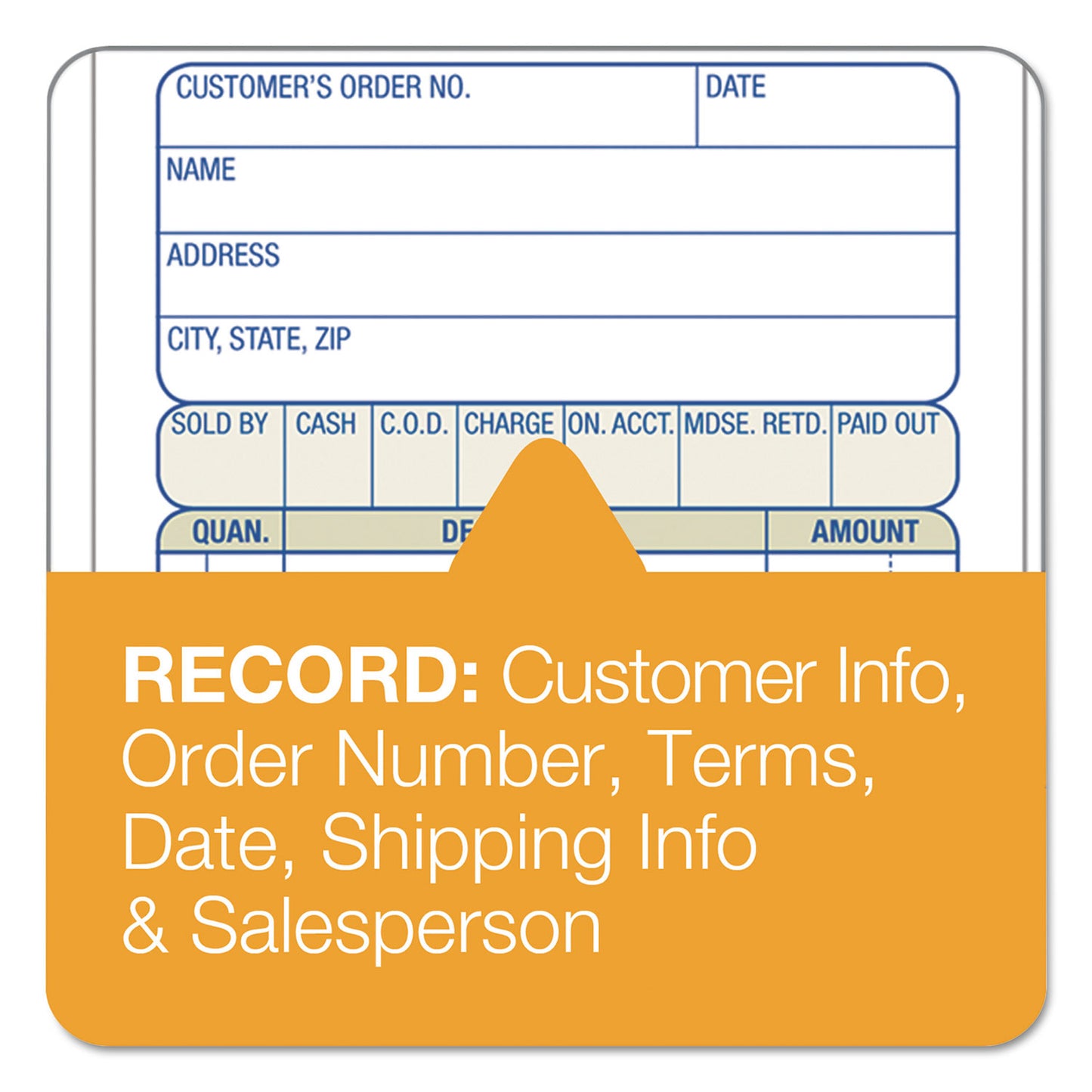 Adams 2-Part Sales Book, 12 Lines, Two-Part Carbon, 3.38 x 6.69, 50 Forms Total (DC3705)