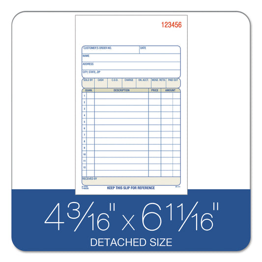 Adams 2-Part Sales Book, 12 Lines, Two-Part Carbon, 6.69 x 4.19, 50 Forms Total (DC4705)