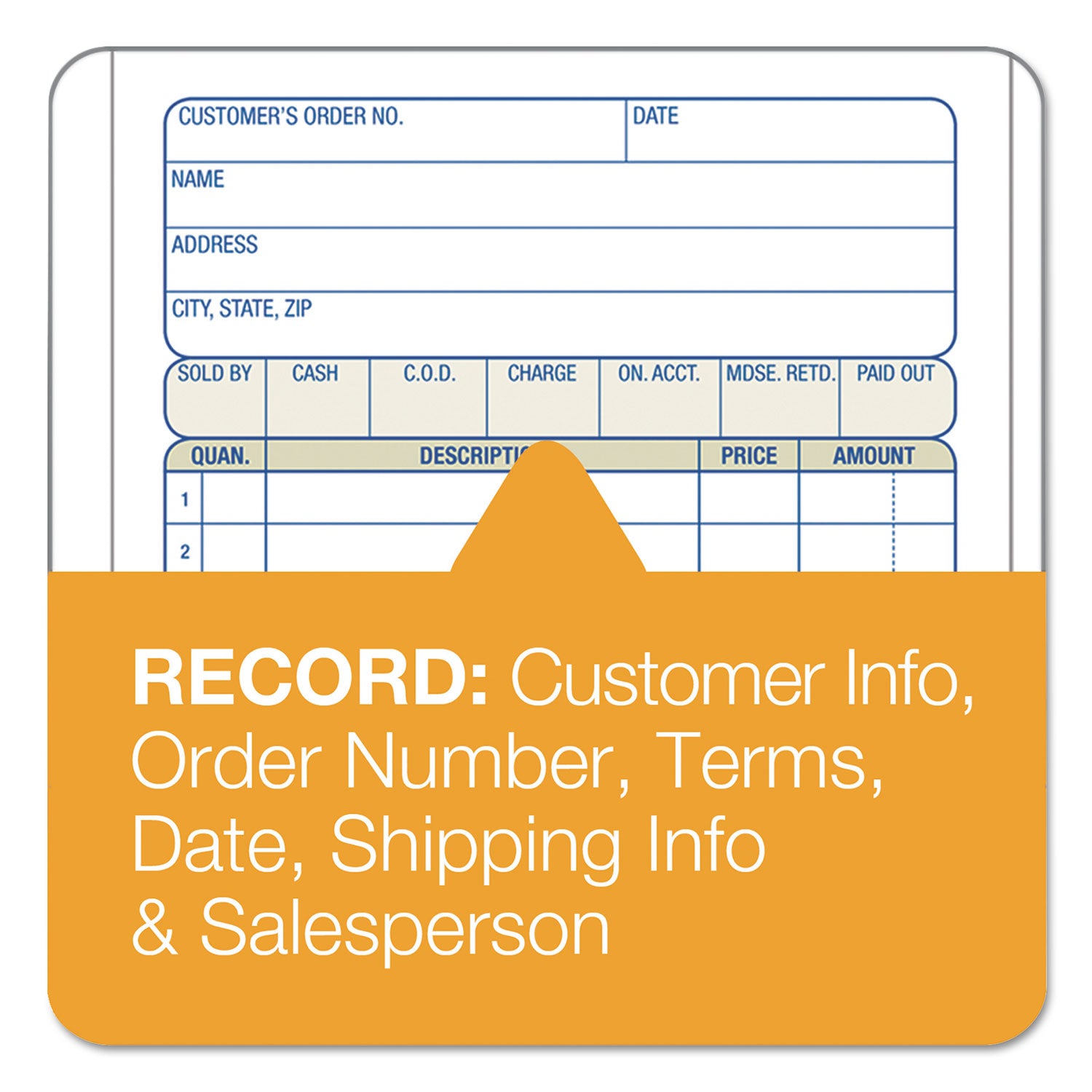 Adams 2-Part Sales Book, 12 Lines, Two-Part Carbon, 6.69 x 4.19, 50 Forms Total (DC4705)