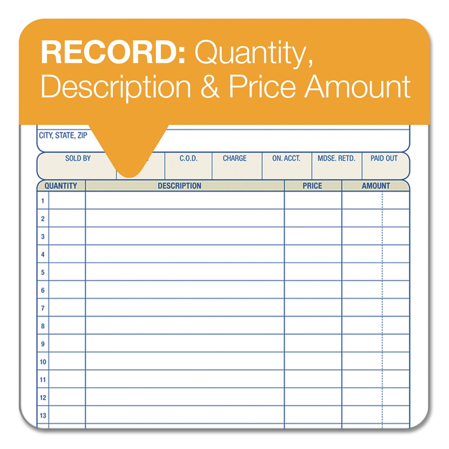 Adams 2-Part Sales Book, 18 Lines, Two-Part Carbon, 7.94 x 5.56, 50 Forms Total (DC5805)