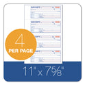 Adams TOPS 3-Part Hardbound Receipt Book, Three-Part Carbonless, 7 x 2.75, 4 Forms/Sheet, 200 Forms Total (TCH1185)