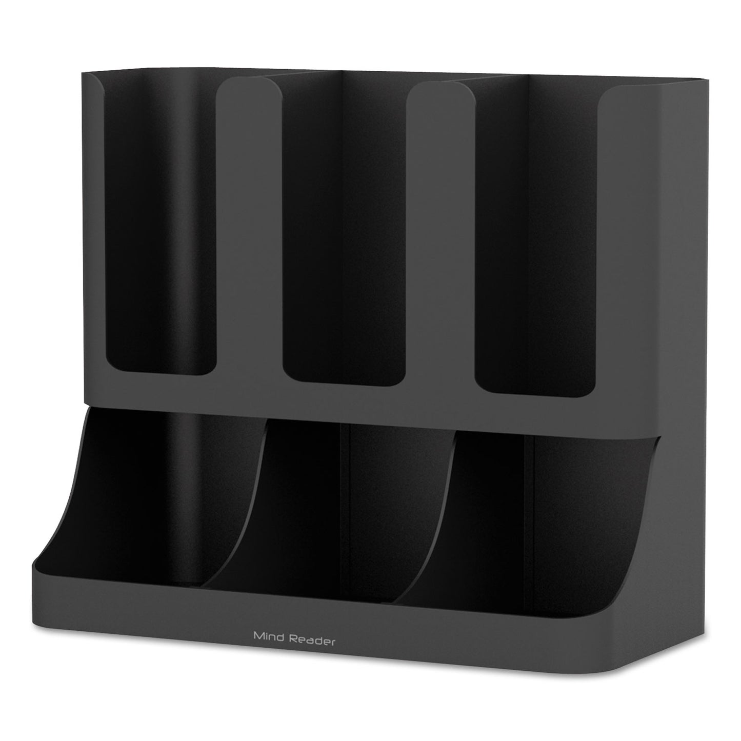 Mind Reader Flume Six-Section Upright Coffee Condiment/Cup Organizer, 11.5 x 6.5 x 15, Black (UPRIGHT6BLK)