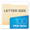 Pendaflex SmartShield Top Tab File Folders, 1/3-Cut Tabs: Assorted, Letter Size, Manila, 100/Box (62702)