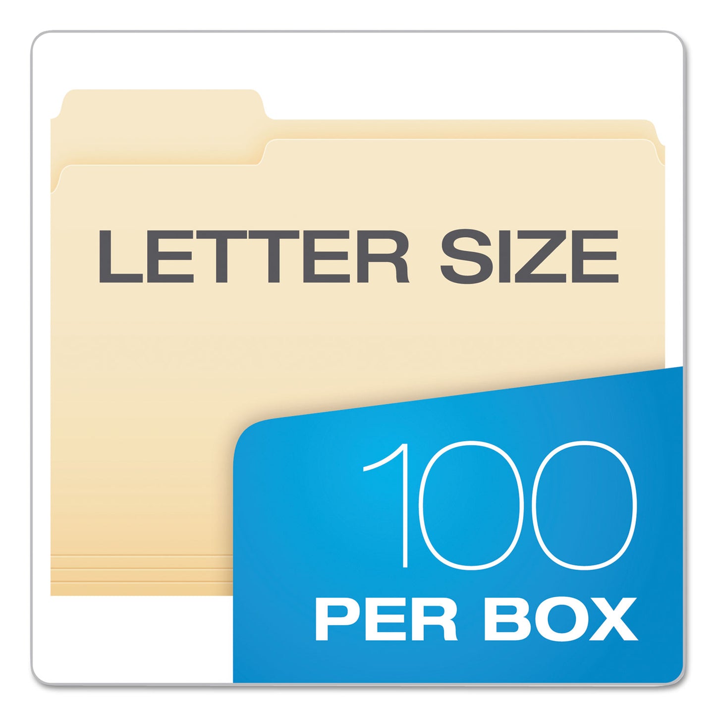 Pendaflex SmartShield Top Tab File Folders, 1/3-Cut Tabs: Assorted, Letter Size, Manila, 100/Box (62702)