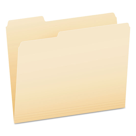 Pendaflex SmartShield Top Tab File Folders, 1/3-Cut Tabs: Assorted, Letter Size, Manila, 100/Box (62702)