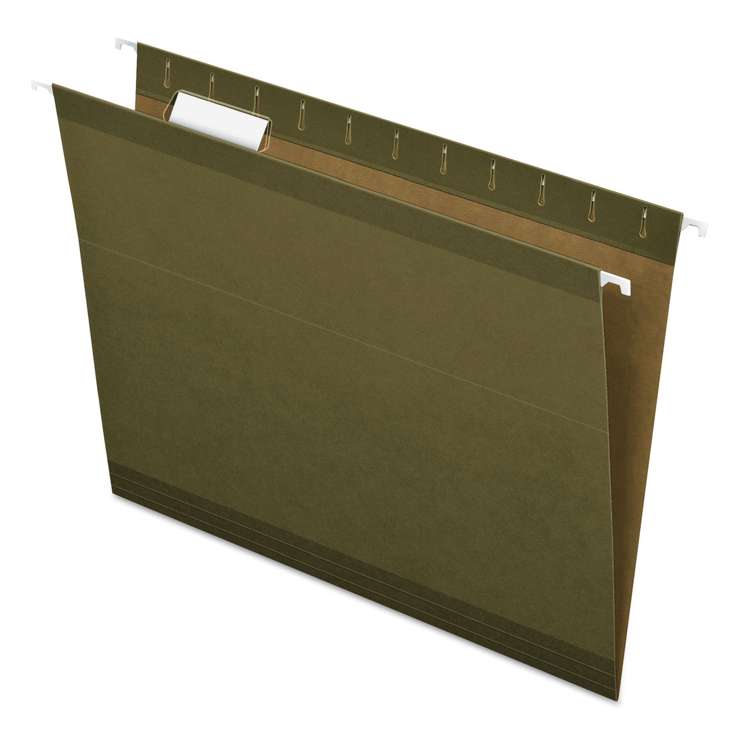 Pendaflex Reinforced Hanging File Folders with Printable Tab Inserts, Letter Size, 1/5-Cut Tabs, Standard Green, 25/Box (415215)