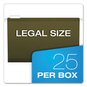 Pendaflex Reinforced Hanging File Folders with Printable Tab Inserts, Legal Size, 1/5-Cut Tabs, Standard Green, 25/Box (415315)