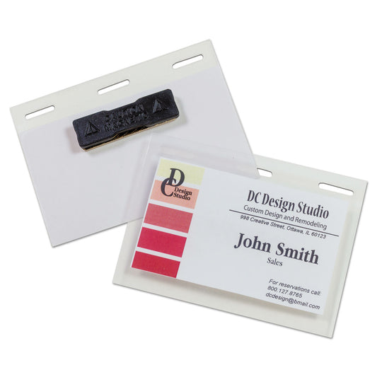 C-Line Self-Laminating Magnetic Style Name Badge Holder Kit, 2" x 3", Clear, 20/Box (92823)