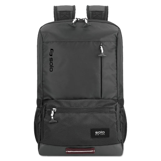 SOLO Draft Backpack, Fits Devices Up to 15.6", Nylon, 6.25 x 18.12 x 18.12, Black (VAR7014)