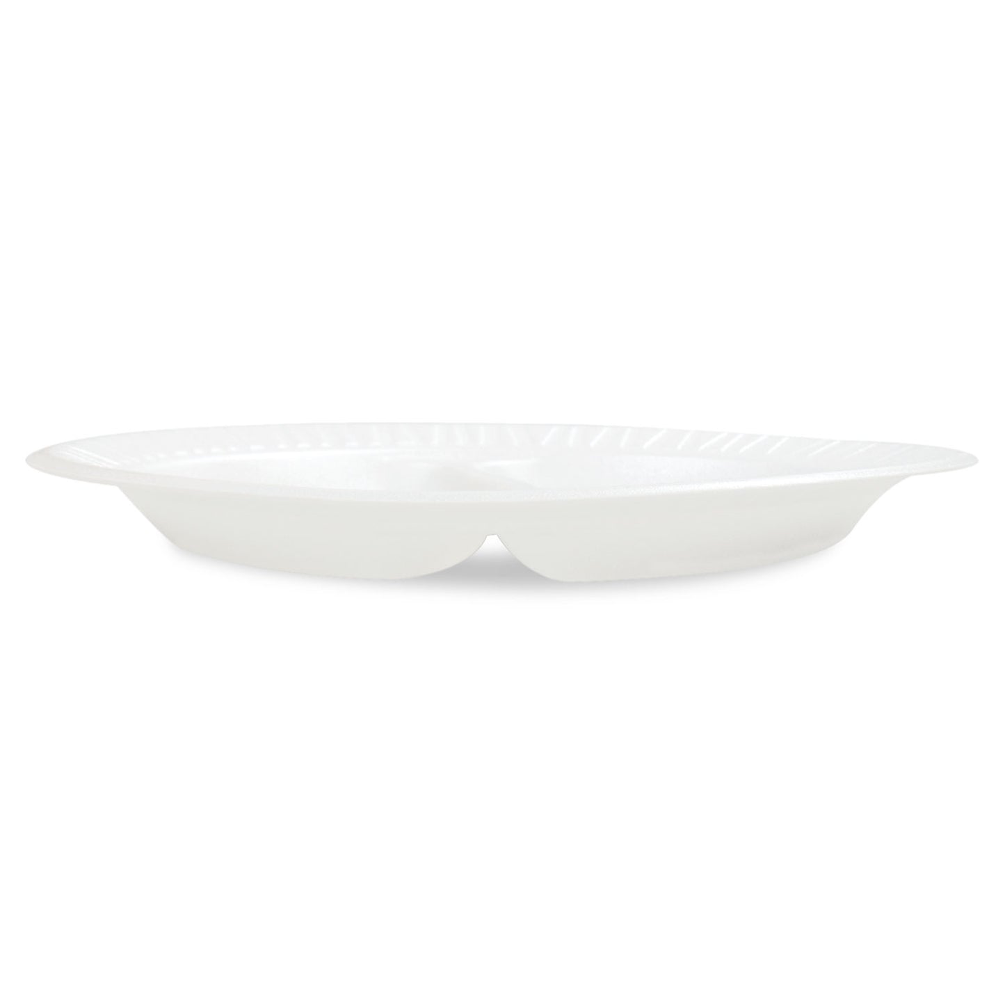 Dart Concorde Foam Plate, 3-Compartment Plate, 9" dia, White, 125/Pack, 4 Packs/Carton (9CPWCR)