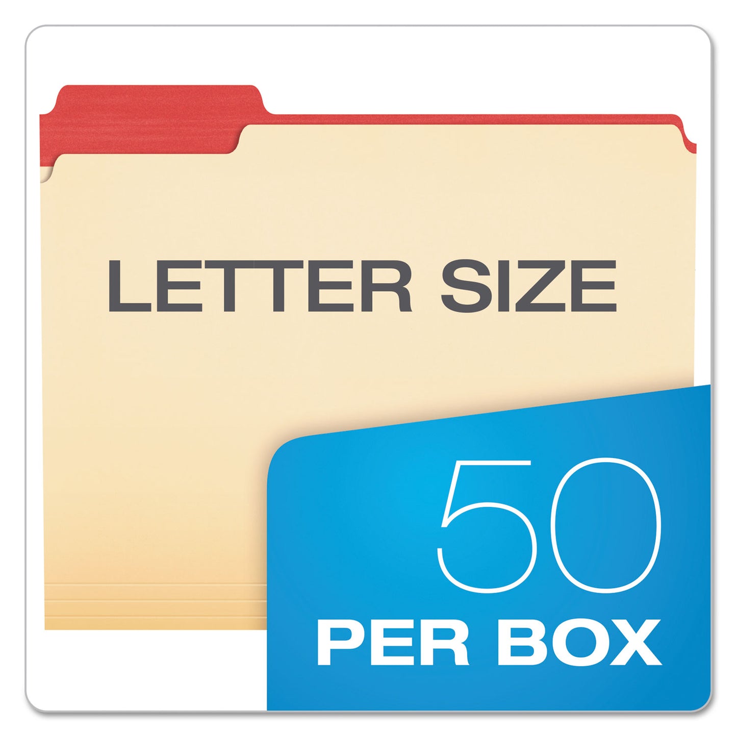 Pendaflex Color Tab File Folders, 1/3-Cut Tabs: Assorted, Letter Size, 0.75" Expansion, Manila, 50/Box (84101)