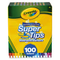 Crayola Super Tips Washable Markers, Fine/Broad Bullet Tips, Assorted Colors, 100/Set (585100)