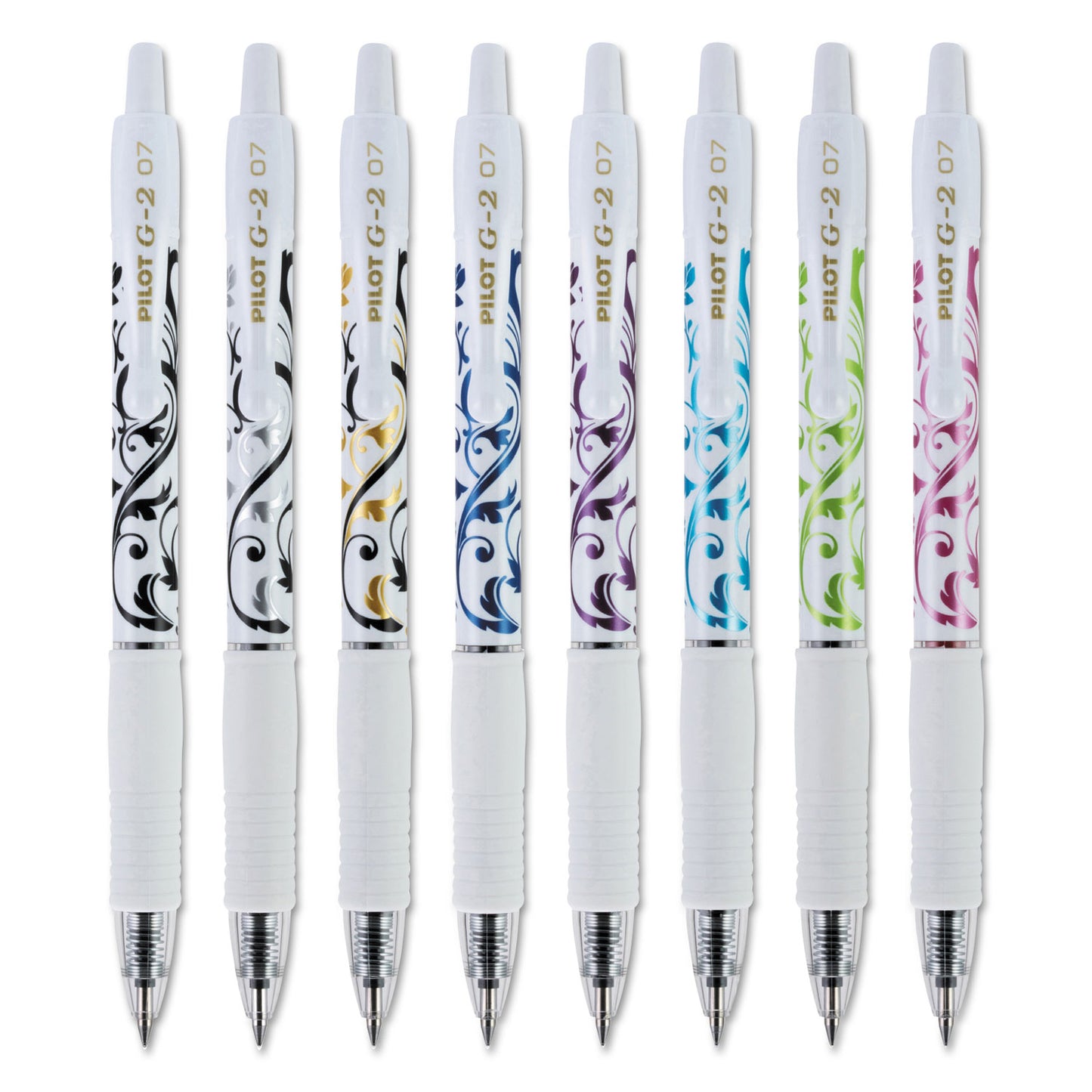 Pilot G2 Fashion Premium Gel Pen, Retractable, Fine 0.7 mm, Five Assorted Ink and Barrel Colors, 5/Pack (31392)