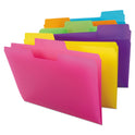 Smead SuperTab Top Tab File Folders, 1/3-Cut Tabs: Assorted, Letter Size, 0.75" Expansion, Polypropylene, 18/Pack (10515)