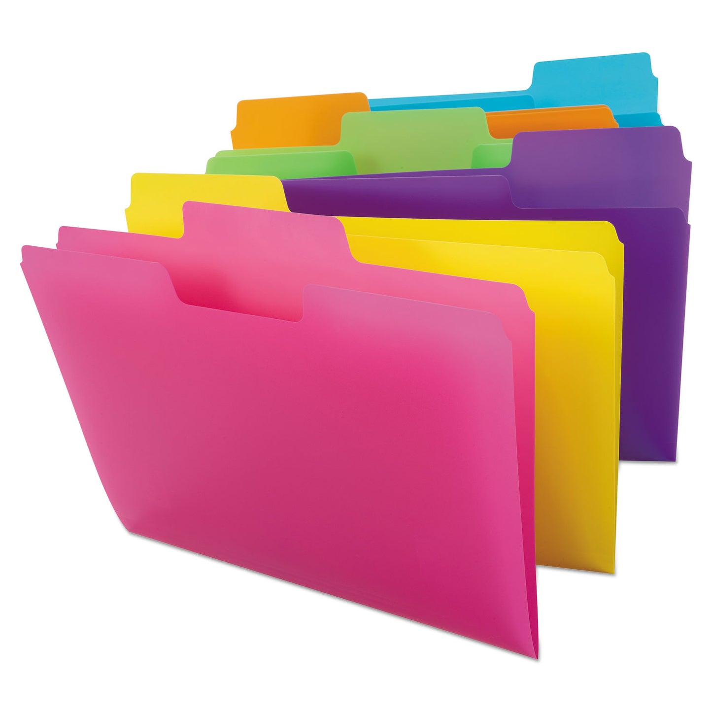 Smead SuperTab Top Tab File Folders, 1/3-Cut Tabs: Assorted, Letter Size, 0.75" Expansion, Polypropylene, 18/Pack (10515)