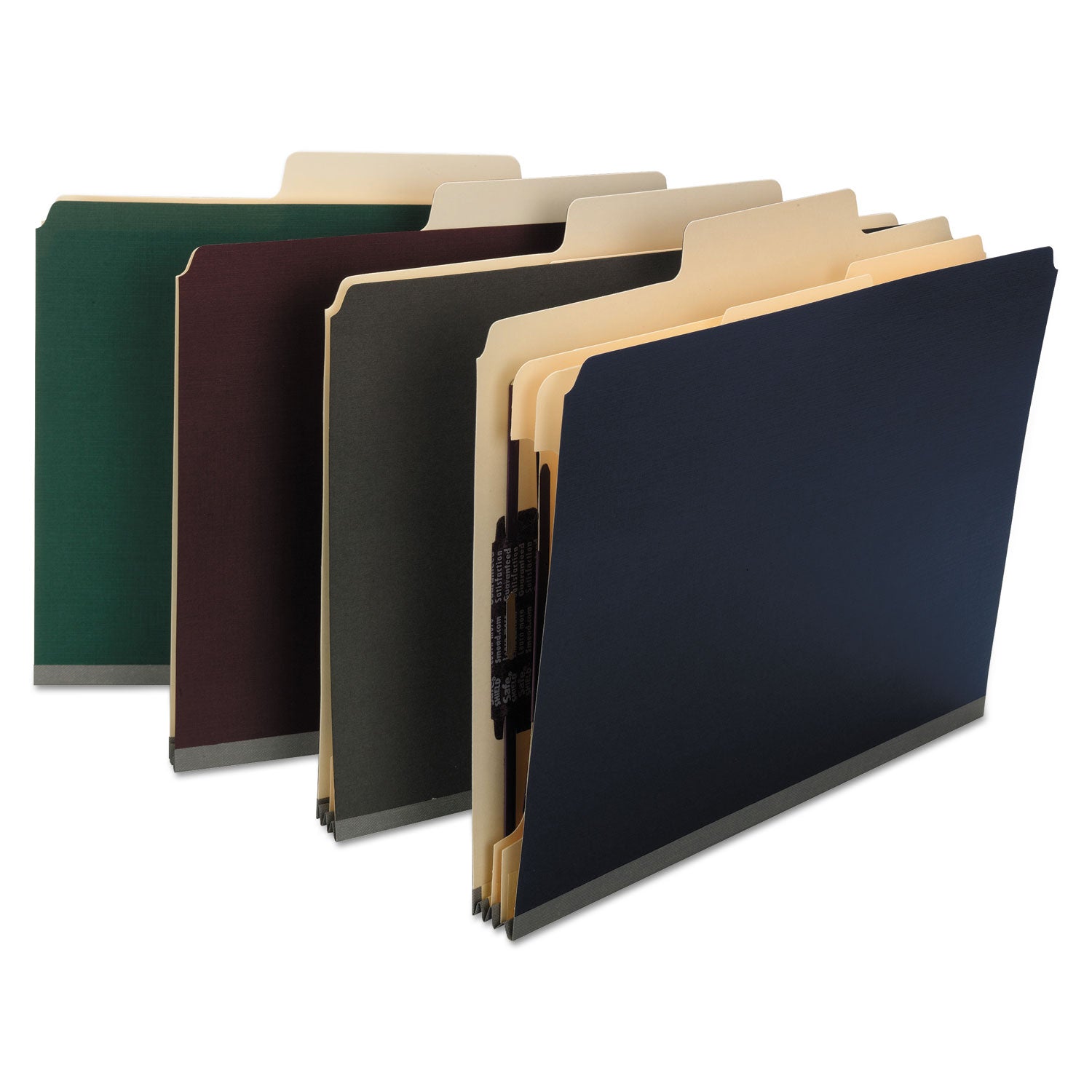 Smead SuperTab Classification Folders, Six SafeSHIELD Fasteners, 2" Expansion, 2 Dividers, Letter Size, Dark Gray, 10/Box (14011)